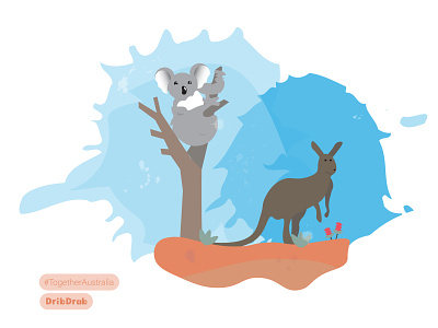 #TogetherAustralia 2021 australia community covid design dribdrab endurance illustration illustrator kangaroo koala outback strength together togetheraustralia