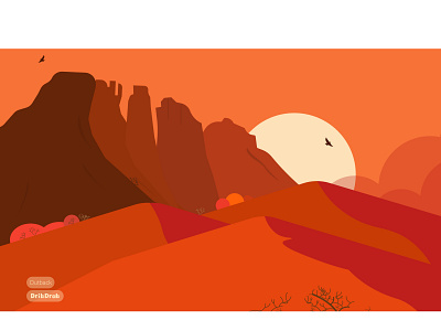 Outback 2021 2k21 adobe adobe illustrator behance desert design dribdrab illustration minimal outback red storm sun vector yellow