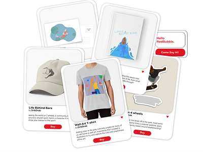 Hello RedBubble art behance buy my art cap card dribbble for sale hello redbubble new notebook portfolio poster products red redbubble say hi shirt