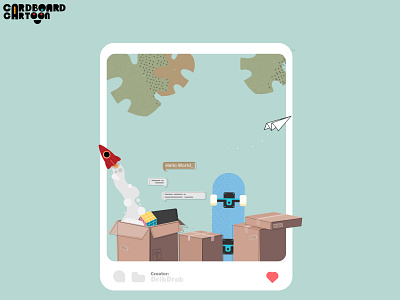 Cardboard Post behance boxes cardboard cardboard box creativity imagination instagram post memories rocket skateboard toys