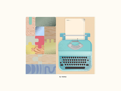 Typewriter. adobe illustrator 2022 aesthetic classic dribdrab hello world photoshop 2022 puzzle retro top down typewriter typewriter