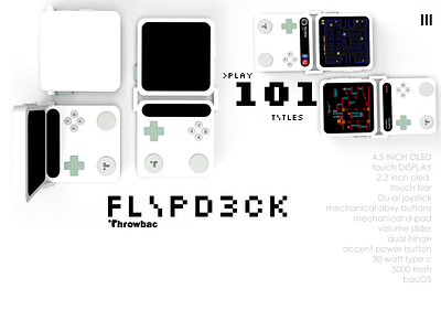 Flipdeck | Throwbac | Concept device 2022 3d render adobe illustrator blender branding concept design device dribdrab flipdeck gameboy gamepad minimal retro throwbac