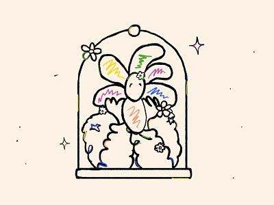 Head in the flowers 2d abstract adobe illustrator art artwork bottle charecter crayon design digital doodle dribdrab flat flower illustration line drawing minimal person photoshop terrarium