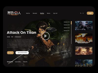 Video Streaming Anime Service UI
