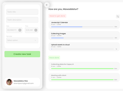 Do It Now - To Do Task date input form date minimalist simple dashboard to do list to do task web design