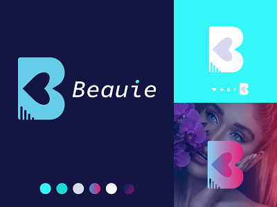 B letter logo mark -  Beauie