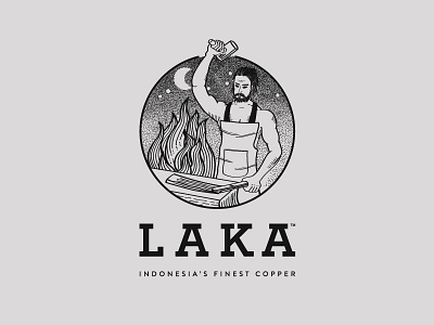LAKA Logo beard blacksmith copper fire iron man steel strong