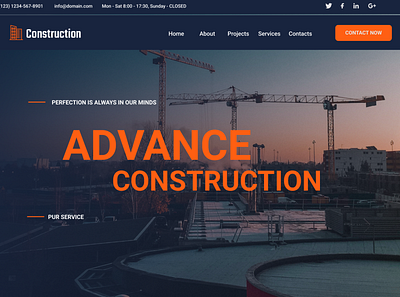CONSTRUCTION HOME PAGE design ux