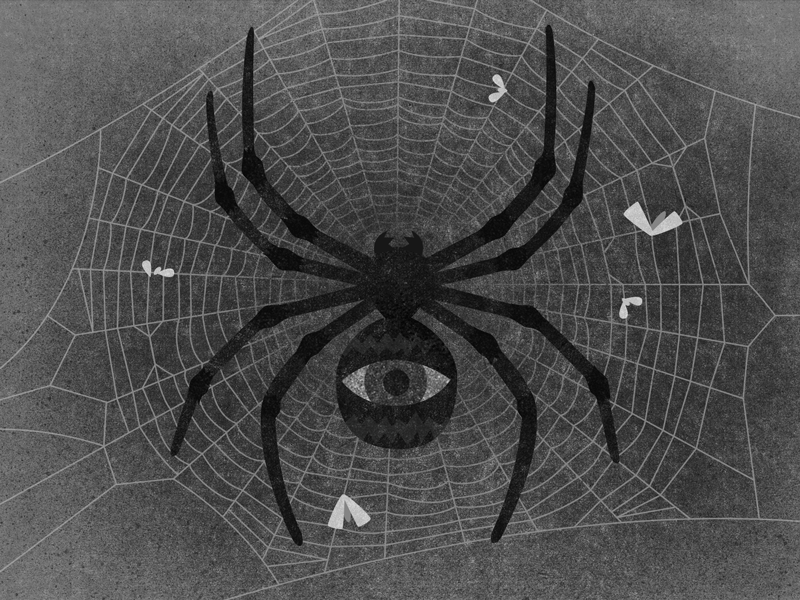 Gotcha bugs halloween illustration spider spiderweb spooky texture
