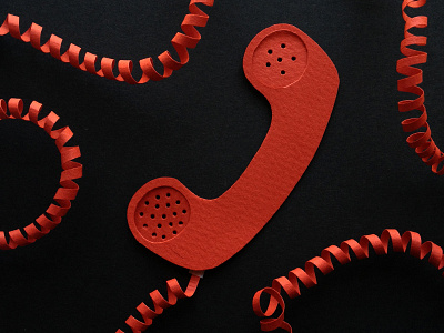 Hello 100daysofpapercutz illustration paper telephone the100dayproject