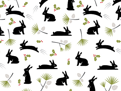Buns bunnies christmas holidays illustration pattern rabbits