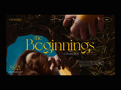 Beginnings - Collections Slider animated clean fashion interface serif typography ui ux web web design website