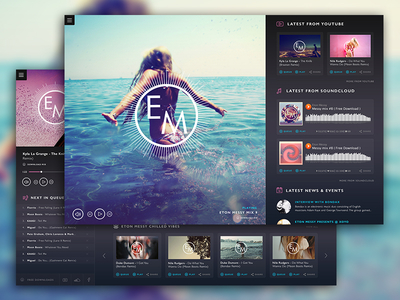 Eton Messy Website Concept app clean dash board interface layout music social ui ux web web design website