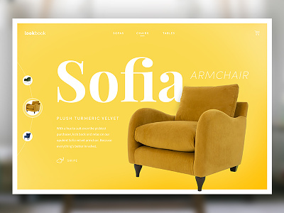 Armchair Lookbook clean furniture header minimal serif simple typography ui ux web design website