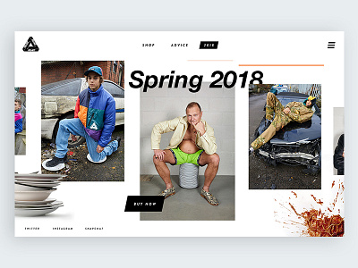 Palace Spring 2018 carousel fashion homepage interaction slider ui ux web design