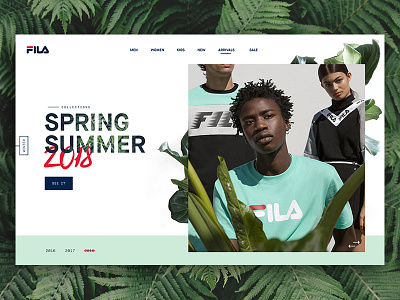 Fila Spring/Summer clean header minimal plant serif simple typography ui ux web design website