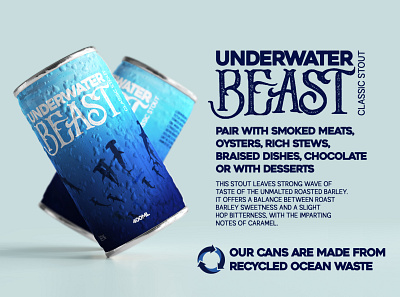 Underwater beast beer adobe illustrator adobe photoshop beer blue branding design illustration logo ocean procreate underwater vector