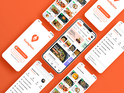Food By Choice branding food logo orange ui uiux design user interface design