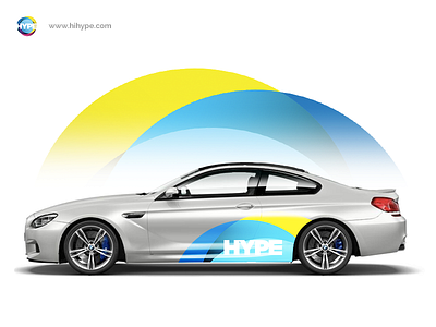 Exploring out our car branding options bmw car branding clean colorful corporate identity hype m6 vibrant white