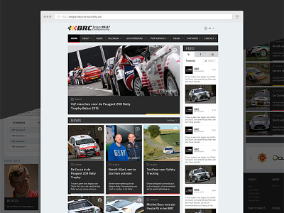 Responsive website for Belgian Rally Championship cars gray grayscale racing rally responsive website
