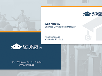 Business Cards for Software University business card cards education print softuni software university
