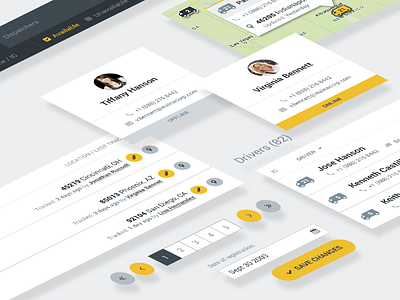 UI Elements from Maina Expedite Platform delivery flat material transportation truck ui ux