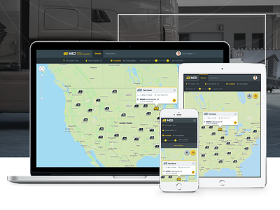 Responsive web-based UI cargo delivery flat material responsive truck ui ux