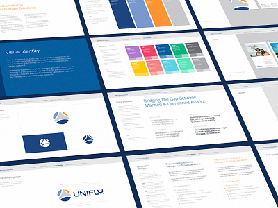 Brand Guidelines for UniFly aviation brand brandbook branding drone flight guidelines logo pilot redesign unifly