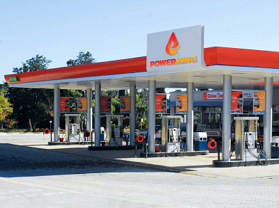 Powerking Logo Design branding design fuel gas gasoline graphic design icon logo minimal station typography vector