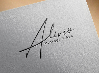 Alivio Massage & Spa Script Logo branding design graphic design icon logo massage minimal spa typography vector