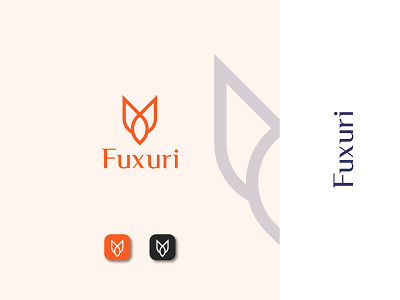 Fuxury Logo Design | Fox in a Luxury shape.