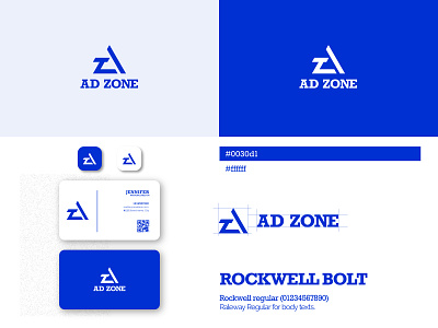 AD ZONE | Minimalist Logo | Modern Logo az az lettermark branding design flat icon lettermark logo logo design minimal vector