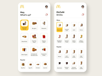 McDonald's App Redesign burger food good graphic design mcdonalds mobile app ui ui ux user interface website