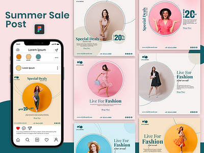 Summer Sale Social Media Post Design for Female