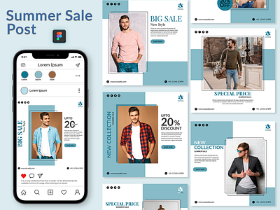 Summer Sale Social Media Post Design for Male