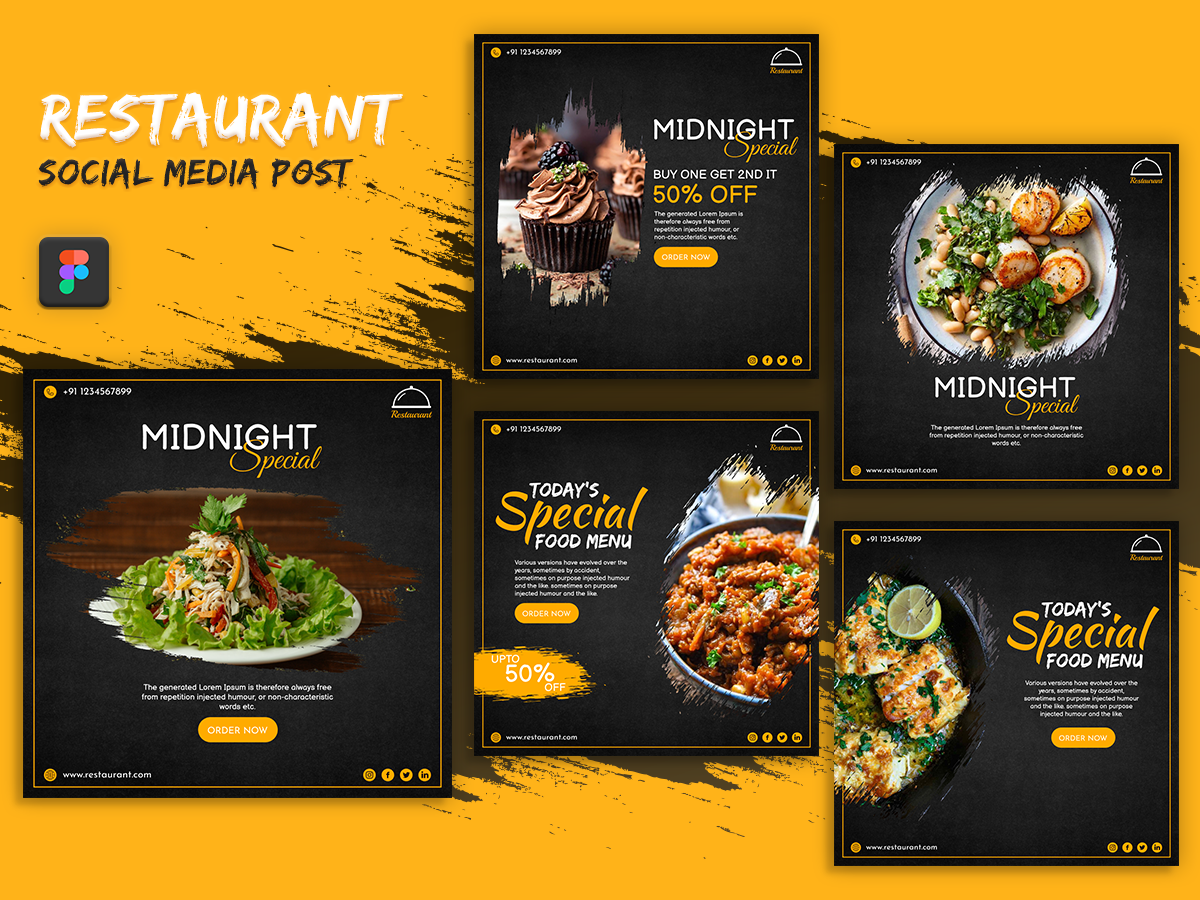 Restaurant Social Media Posts By Uptechies On Dribbble