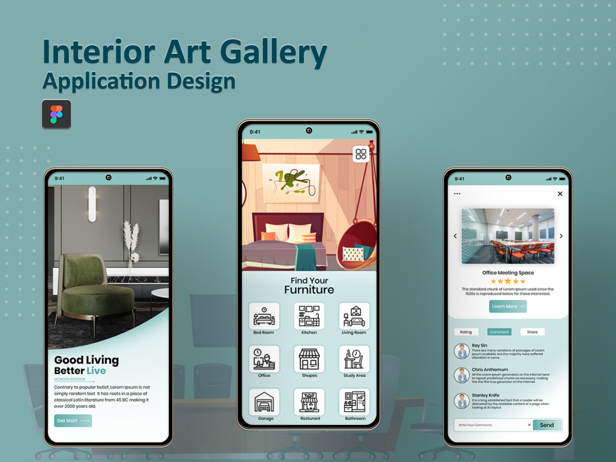 Interior Designer Application Design Template by Uptechies on Dribbble