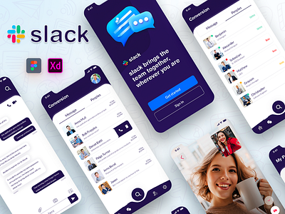 Slack App Redesign challenges graphicsdesigns mobileappdesign slackredesign uplabs