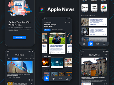 Apple News Application ReDesign applenewsapplication designflow mobileappdesign templates