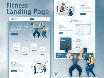 Fitness Landing Page Design graphics design landing page design web page design