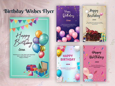Birthday Wishes Flyer Templates birthday wishes cards birthdays designs flyers graphicsdesign templates uiuxdesigns