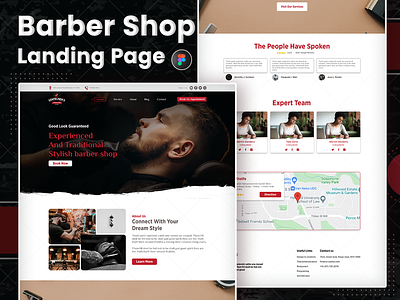 Barber Shop Landing Page Template barbershop graphics designs landing page templates landingpagedesign uiux design