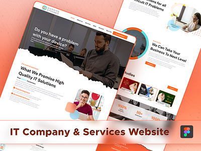 IT Company's Services and Website Template desigm flow graphics design services team templates uiux website