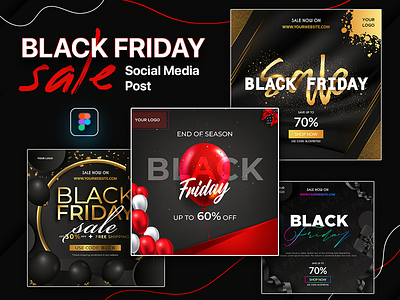 Black Friday Sale Social Media Post Design