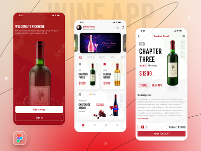 Wine App Design Template app application challenge design graphics design ios uiux design wine