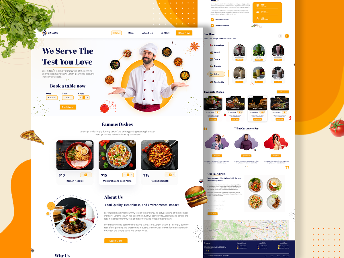 Restaurant Landing Page Design by Uptechies on Dribbble