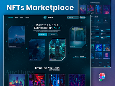 NFTs Marketplace Landing Page Design