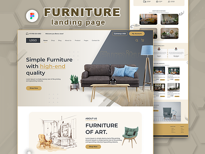 Furniture Shop Landing Page Design design e-commerce site furniture furniture shop graphicsdesign landing page marketing shop uiux