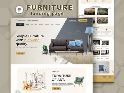 Furniture Shop Landing Page Design design e commerce site furniture furniture shop graphicsdesign landing page marketing shop uiux