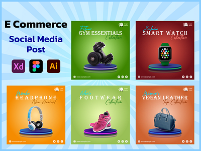 E-Commerce Social Media Post Templates e commerce graphicsdesign improvements marketing posts posts concepts productmarketing sales socialmedia